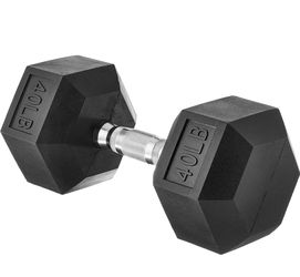 2 x 40 LB Rubber Hex Dumbbell
