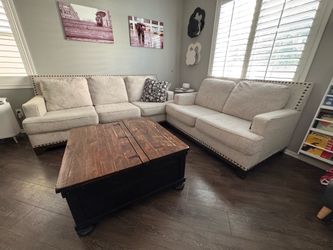 Ashley Furniture Sofa set and Coffee Table with storage