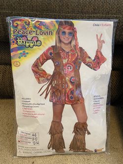 Hippie costume girls size large 12-14