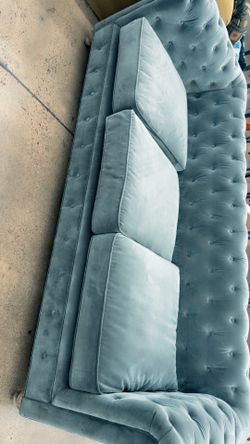 Velvet tufted couch