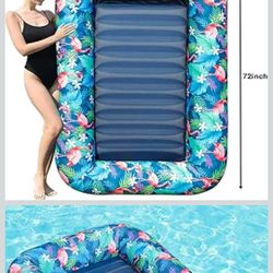 Visalia CA FindUWill Oversized Pool Float Lounger, 72" X-Large Fabric Covered Pool Floats Adult, Heavy Duty Pool Float Pool Rafts Inflatable Pool Floa