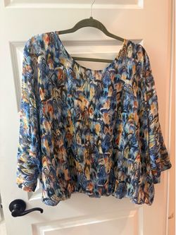 Liverpool Los Angeles feather print top
