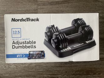 NordicTrack 12.5 lb Adjustable Dumbbells Set Pair 2.5, 5, 7.5, 10.5, 12.5 Pounds