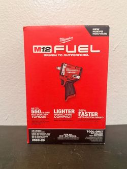 New Milwaukee M12 Fuel 1/2 Stubby Impact Wrench