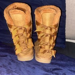 Brown Bow Boots