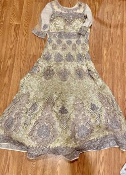 Designer indian Pakistani maxi gown dress bridal wedding back front embroidered