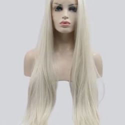 Synthetic Luxurious Platinum Blonde Wig for Women