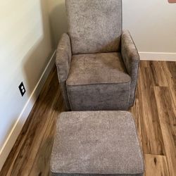 Glider Rocking Chair With Footstool