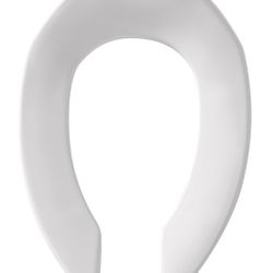 BEMIS 1955CT Commercial Open Front Plastic Toilet Seat, Heavy Duty Industrial Seat without Lid, Secu