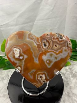 Crystal Carnelian Druzy Heart