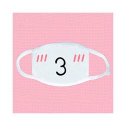 White kawaii-style anime blush face smooch mask cosplay