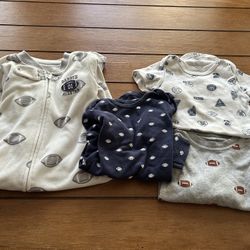 5 Item Baby Football Theme Clothing Bundle