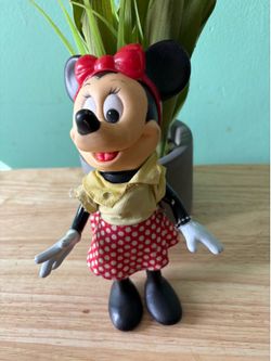 Vintage Minnie Mouse Figure with Red Polka Dot Dress