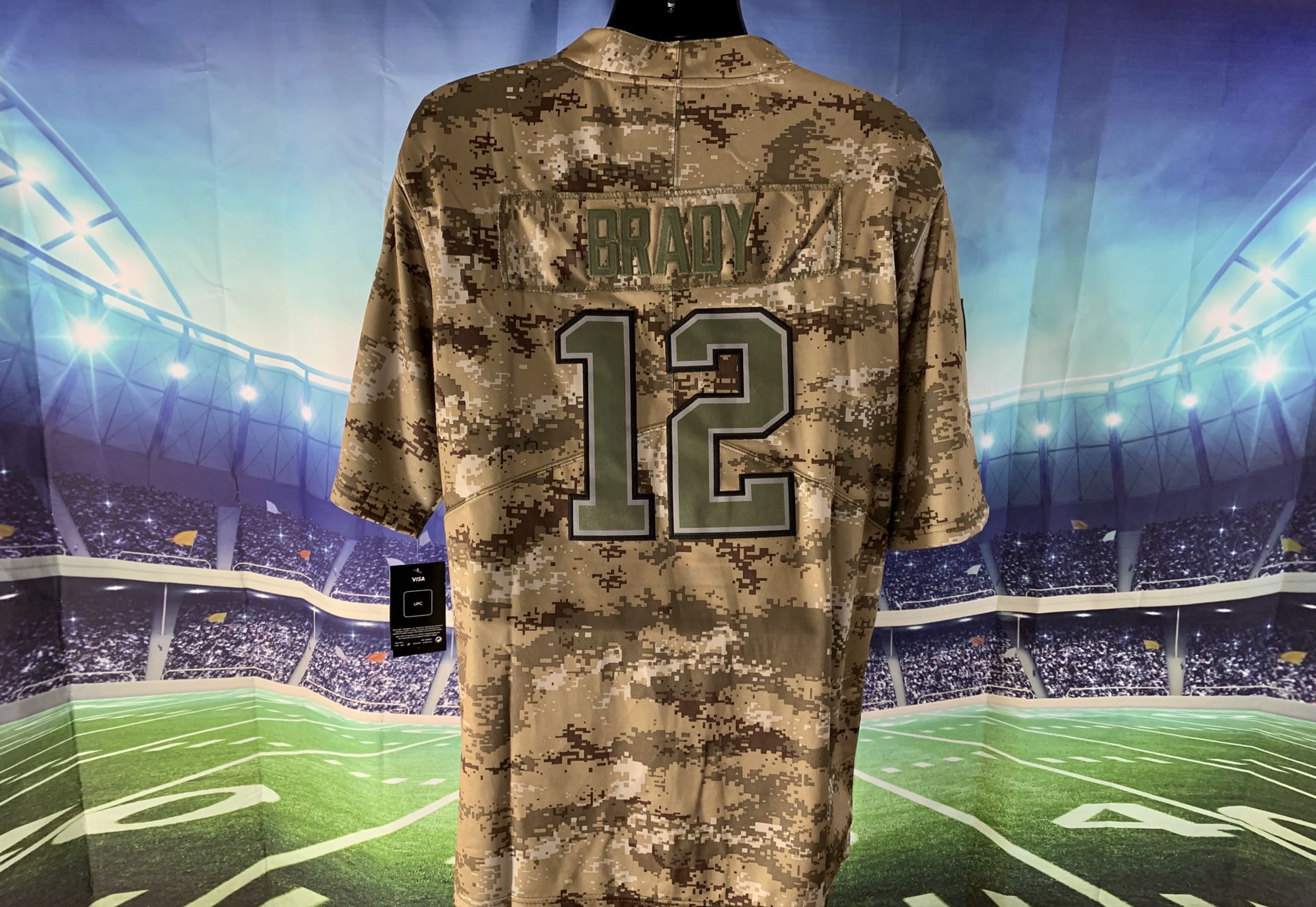 Men’s New England Patriots #12 Brady Nike Camo Salute to Service Limited Jersey