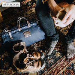 Men’s Unisex Line Of Trade Blue Cotton Canvas XL Multipurpose Weekender Project Work Hobby Shoulder Strap Bag