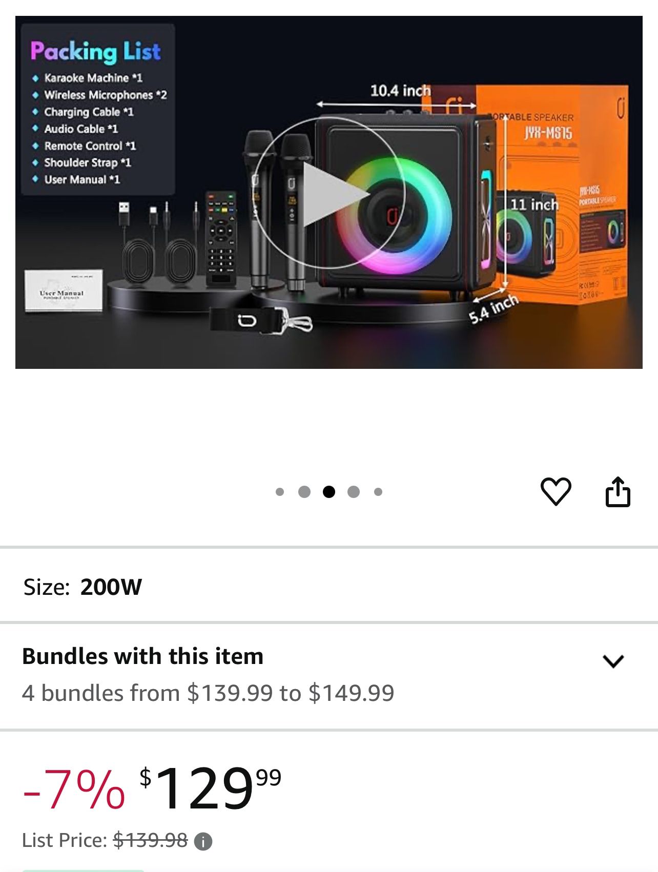 Karaoke Machine, Portable Bluetooth