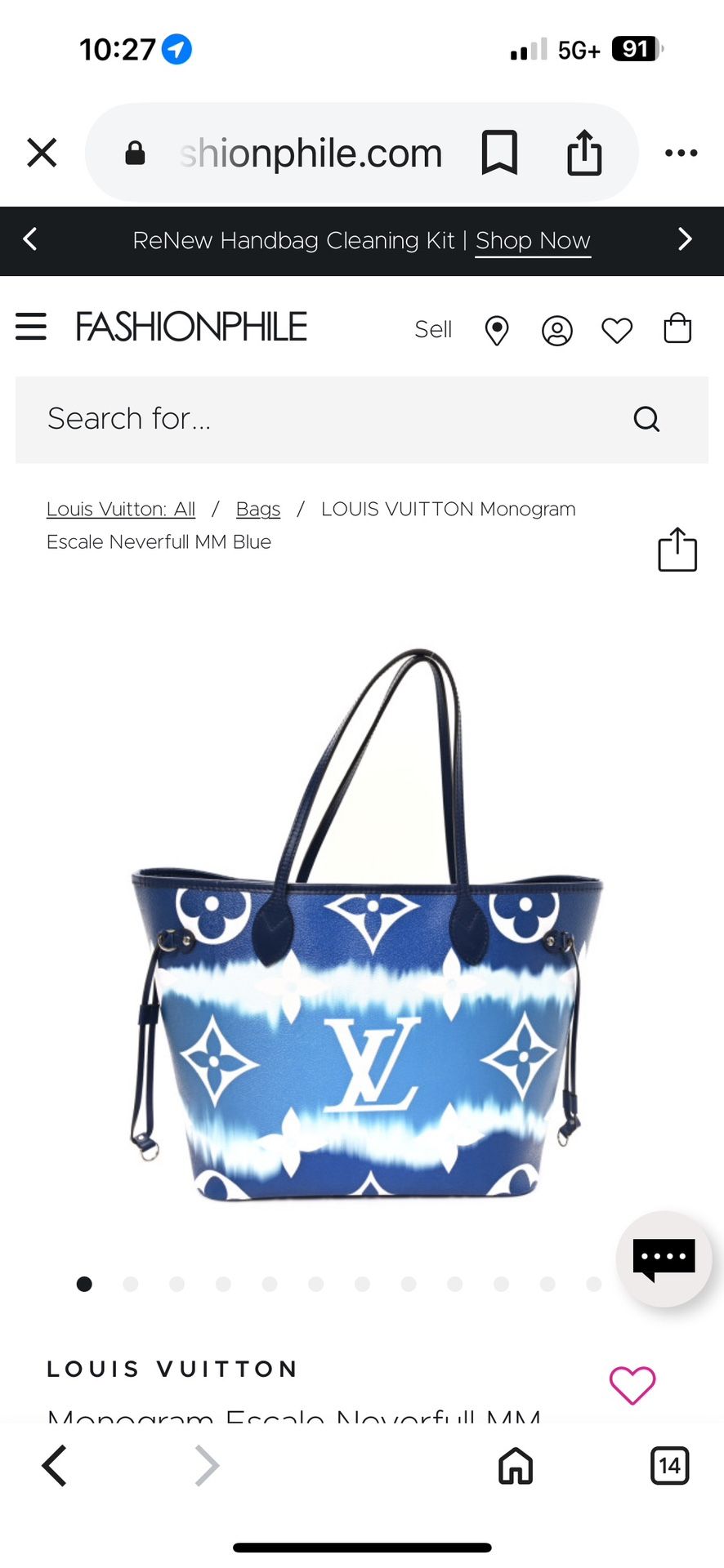 Louis Vuitton Never full Mm
