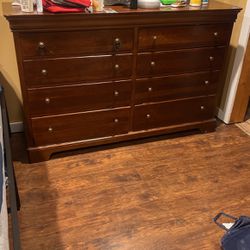 Wood Dresser And Table 