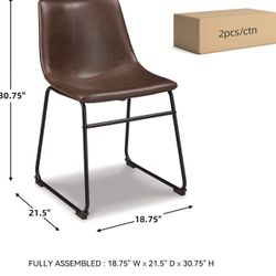 Faux Leather Dining Chair, Espresso Brown