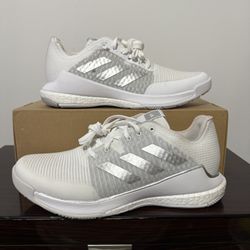Adidas Crazyflight Volleyball Athletic Shoes White Silver GY9270 Womens Size 10