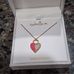 Brand new silver heart with chain pendant sterling silver$30