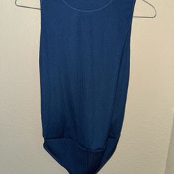 Zara Blue Side Cutout Bodysuit