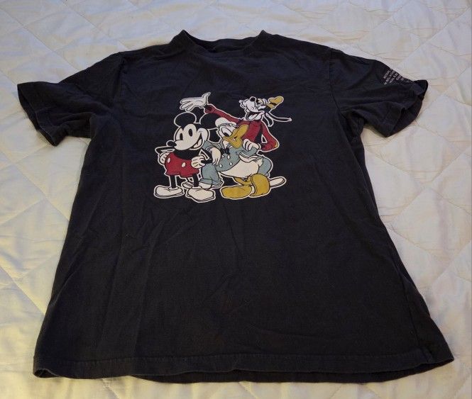 Disney American Eagle AE Men's Mickey Donald Goofy T Shirt Gray Medium M