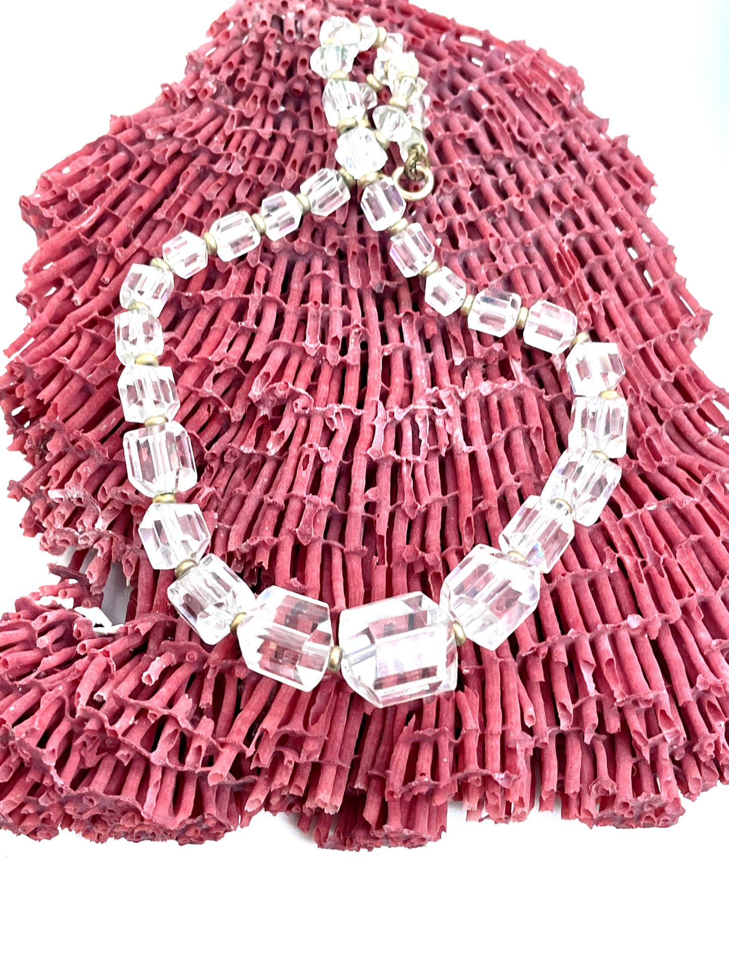 Antique Cubes Cut Crystal Necklace