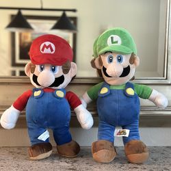 Nintendo 2016 Super Mario bundle Mario and Luigi plush  toy 18””