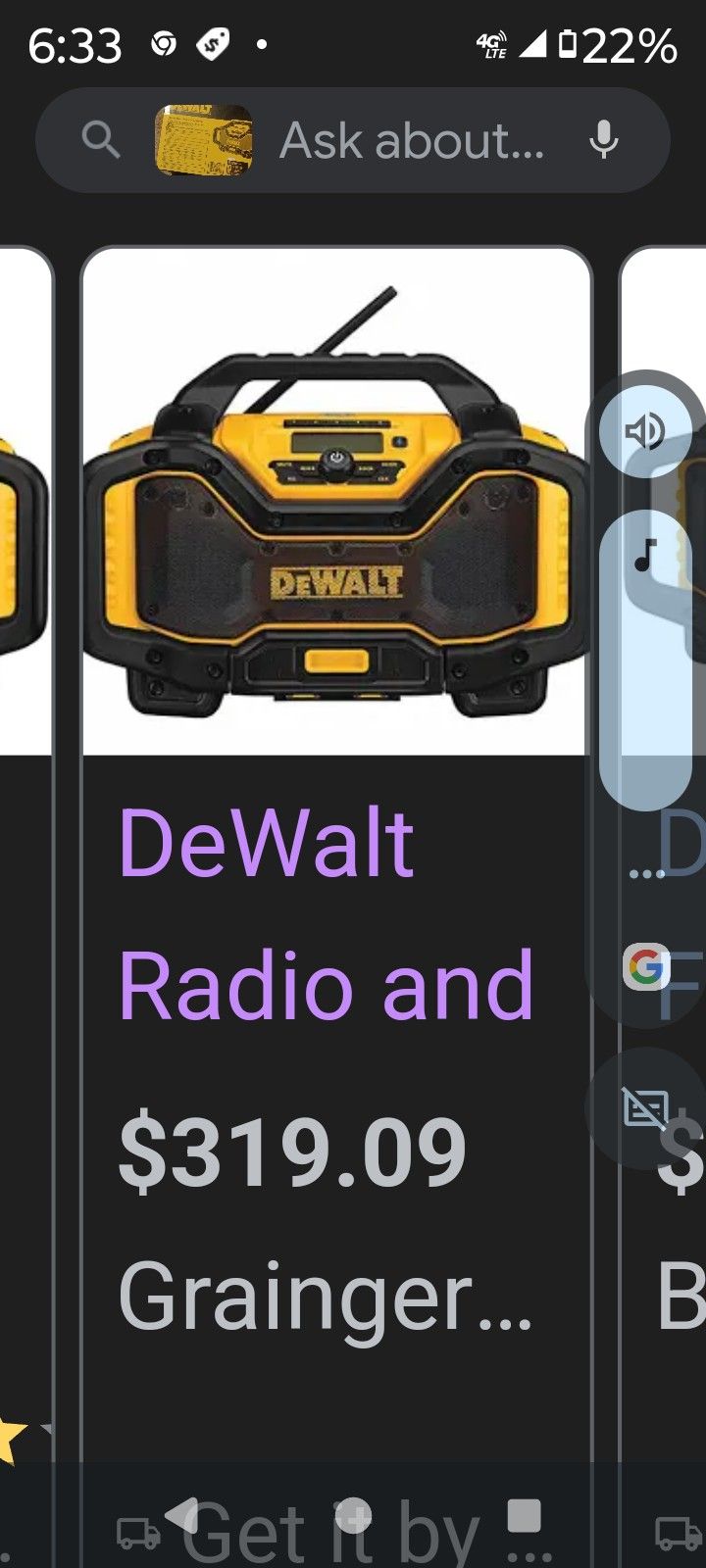 DeWalt 20v Job site Radio