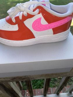 Nike Air Force 1 Low Red Pink Patent Sneaker