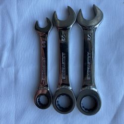 3 Armstrong Combination Wrenches Two 1/2” And 1 3/8 “ Retching From One Side New Made In USA