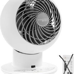 IRIS USA WOOZOO Air Circulator Fan with Remote, 5 Speeds, Quiet Fan, White 82ft Max Air Distance, 90° Adjustable Tilt, 30db=U14-505