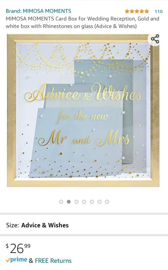 Advice And Wishes For The Mr & Mrs Card Box