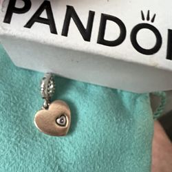 Pandora Rose Gold & Silver In My Heart Dangle Charm