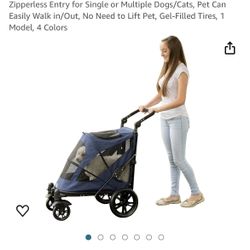 Large Blue Pet Stroller