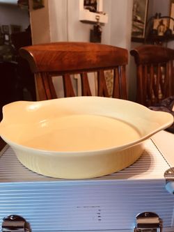 Oven Proof 9’ inch yellow dish (2) available 1 for $15 or $25 for both