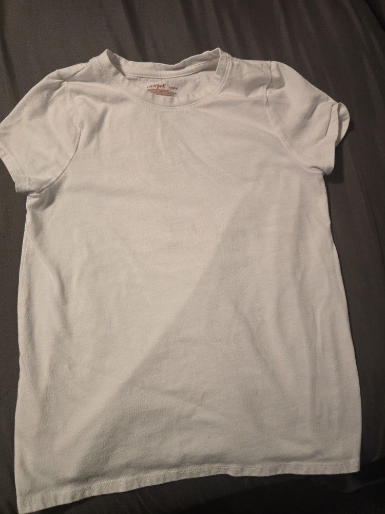 White T-shirt/Girls (Cat&Jack) - Size L 10/12
