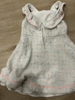 Janie and Jack White and Pink Dress Girls Size 4