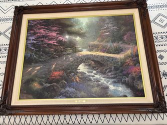 Thomas Kinkade Bridge of Faith Framed Print