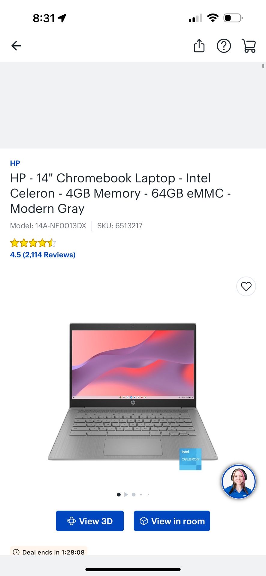 Hp 14 Chromebook Laptop 64gb