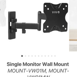 Vivo Tv/Monitor Wall Mount In Black 