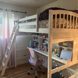 Loft Bed For Sale. Some Stickers And Scratches But Overall In Good Condition. 