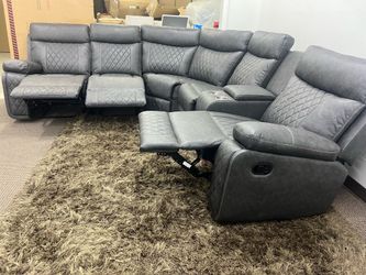 🛋️ NEW!! Sectional Sofa w/ 3 Recliners Diamond Sitched 🚛 Avail E-Z Clean 3 Total Recliners STILL IN BOX 📦