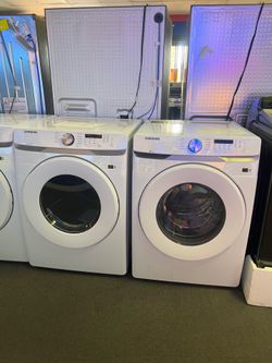 Samsung white front load washer and dryer