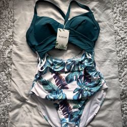 Blue One Piece Bathing Suite