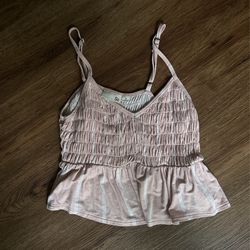Flowy Top Pink With White Stripes Brand So Size Medium
