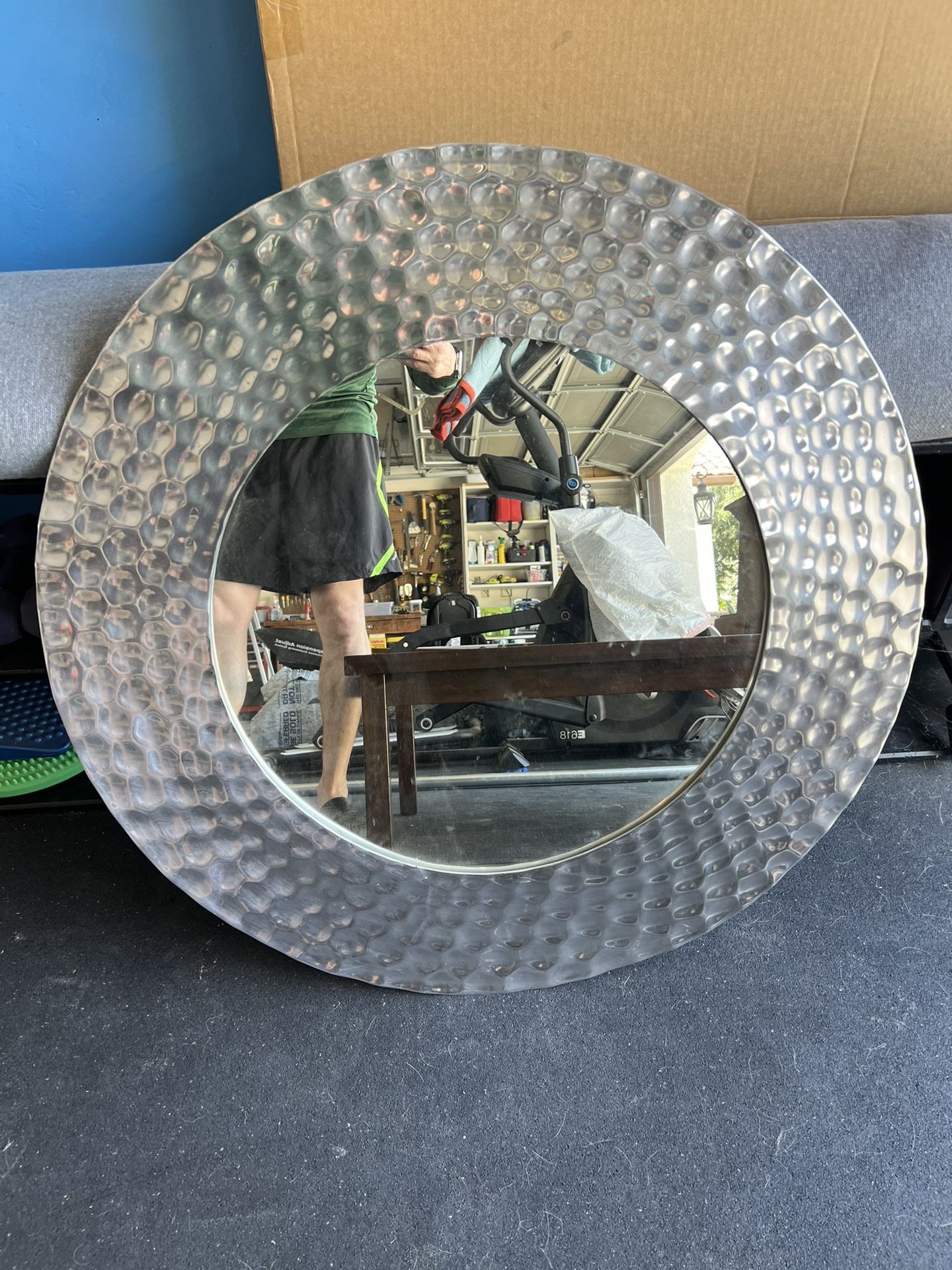 Round Silver Mirror.