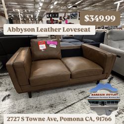 Abbyson Leather Loveseat 