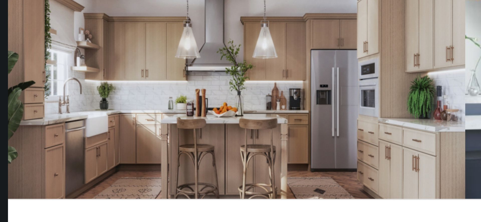 Brand New White Oak Slim Shaker Kitchen Cabinets With Quartz Countertops (10 X 10 Kitchen)
